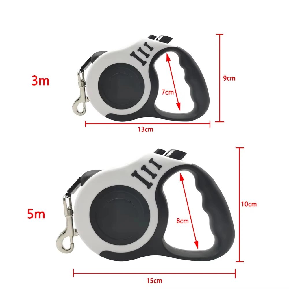 3M 5M Retractable Dog Leash Ergonomic Handle Automatic Extending Puppy Walking Leash Lead for Small Dogs Daily Outdoor Walking