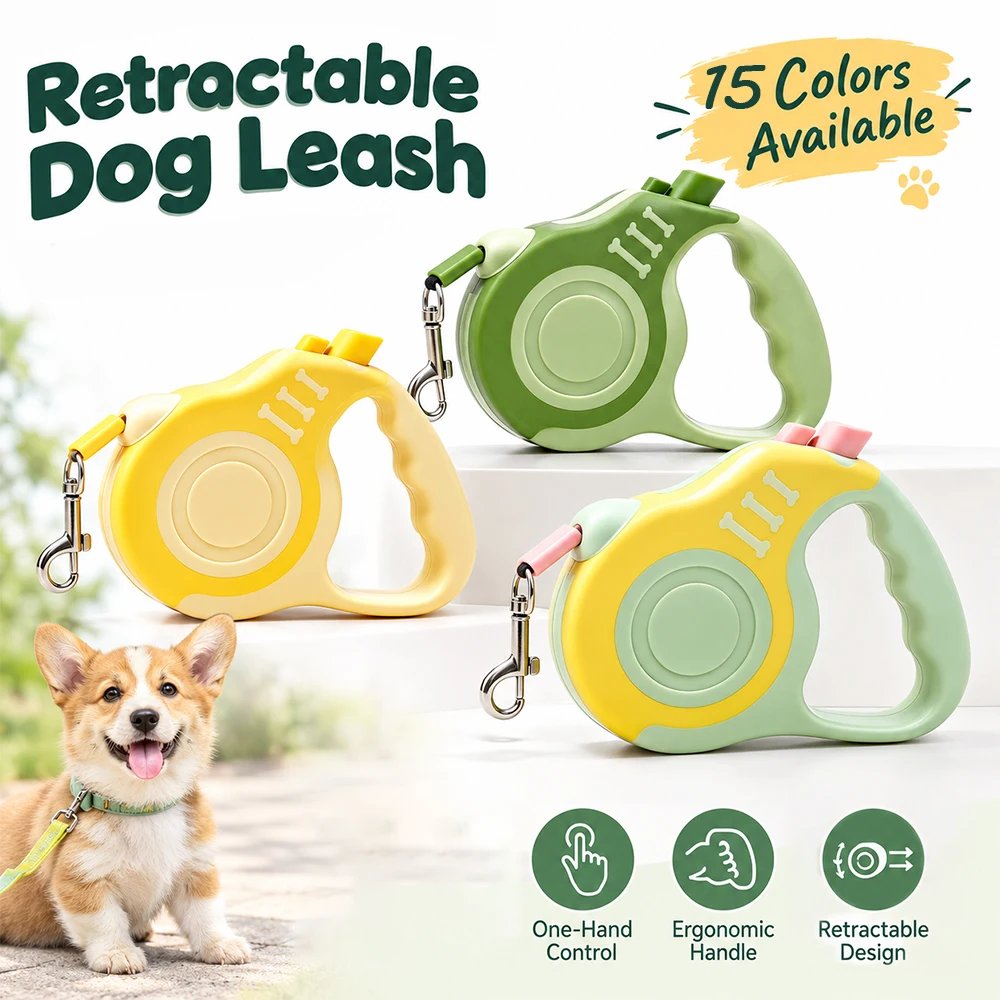 3M 5M Retractable Dog Leash Ergonomic Handle Automatic Extending Puppy Walking Leash Lead for Small Dogs Daily Outdoor Walking