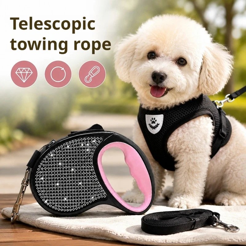 Automatic Retractable Dog Leash Anti Slip Handle Portable Pet Walking Traction Rope For Small Medium Dogs Daily Outdoor Walking