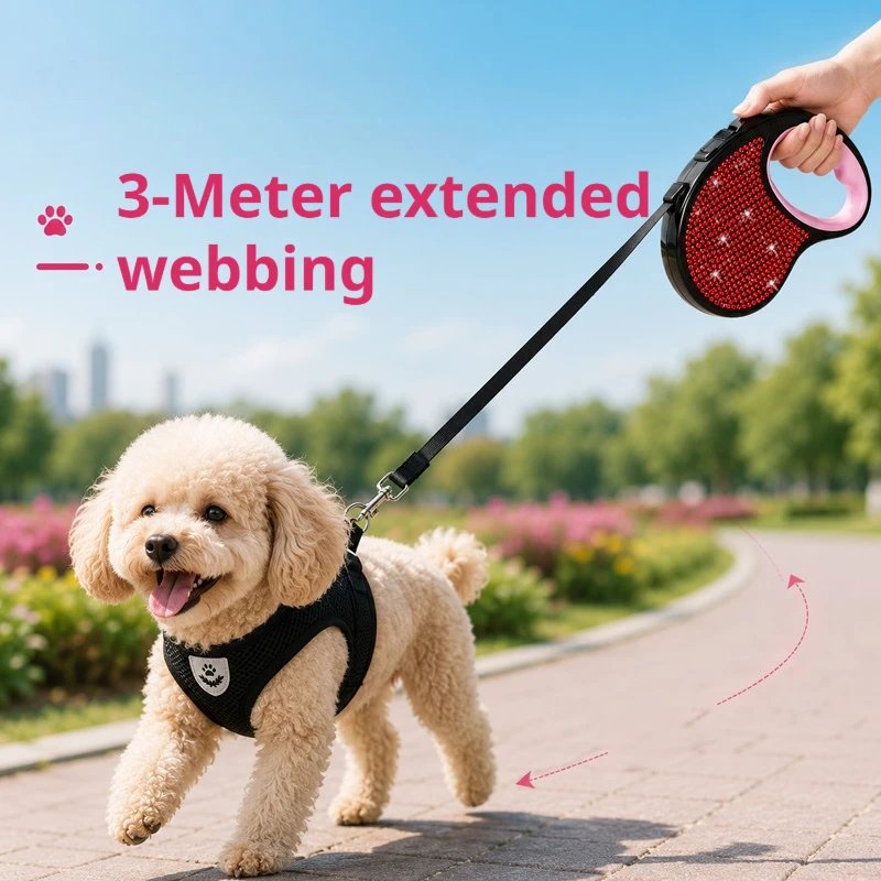 Automatic Retractable Dog Leash Anti Slip Handle Portable Pet Walking Traction Rope For Small Medium Dogs Daily Outdoor Walking