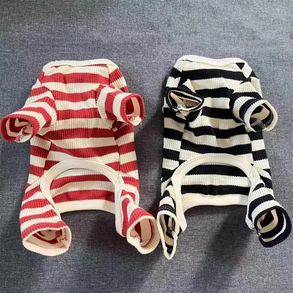 Pet Dog Clothing for Autumn and Winter, Suitable for Pulling Warm Striped Four Legged Small Puppies Pet Dog Clothing for Autumn and Winter, Suitable for Pulling Warm Striped Four Legged Small Puppies