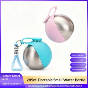 Portable Pet Water Bottle with Foldable Silicone Bowl