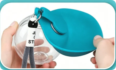 Portable Stainless Steel Pet Water Bottle with Foldable Silicone Bowl for Dogs and Cats Outdoor Walking Hiking Travel Use