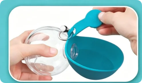 Portable Stainless Steel Pet Water Bottle with Foldable Silicone Bowl for Dogs and Cats Outdoor Walking Hiking Travel Use