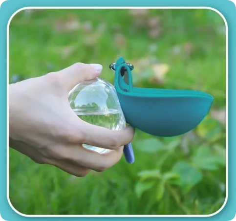 Portable Stainless Steel Pet Water Bottle with Foldable Silicone Bowl for Dogs and Cats Outdoor Walking Hiking Travel Use