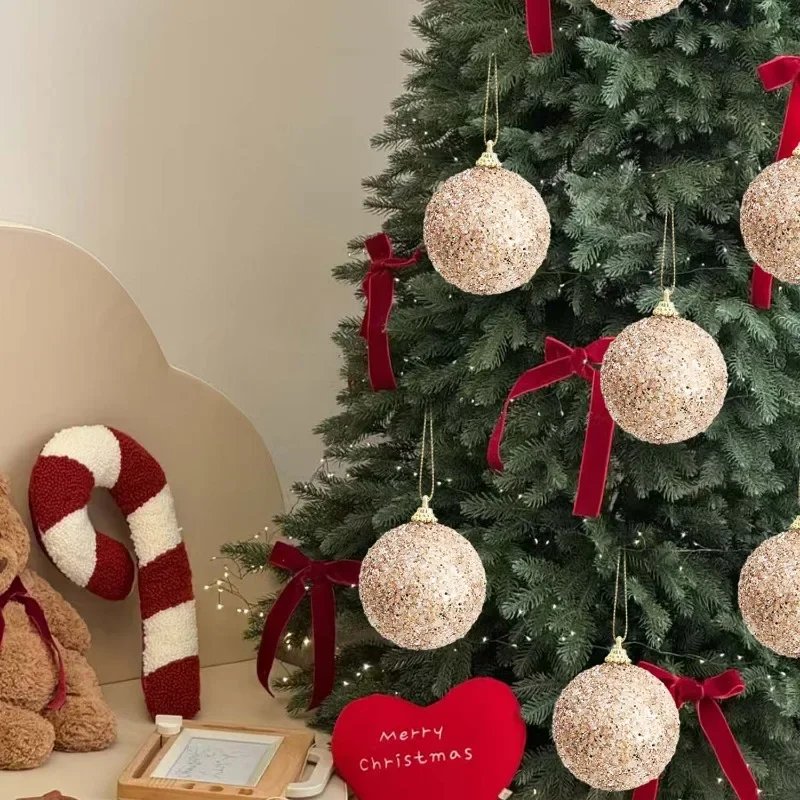 6-30pcs Champagne Gold Glitter Christmas Balls 6cm Xmas Tree Hanging Sparkling Ball Pendants for New Year Party Decor Ornaments 6-30pcs Champagne Gold Glitter Christmas Balls 6cm Xmas Tree Hanging Sparkling Ball Pendants for New Year Party Decor Ornaments