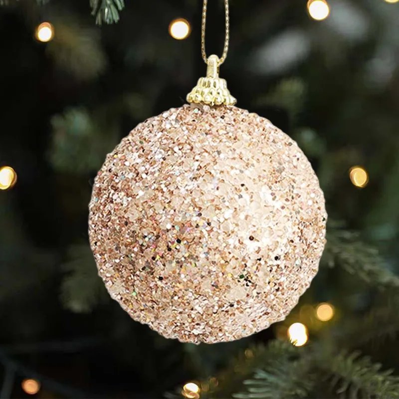6-30pcs Champagne Gold Glitter Christmas Balls 6cm Xmas Tree Hanging Sparkling Ball Pendants for New Year Party Decor Ornaments 6-30pcs Champagne Gold Glitter Christmas Balls 6cm Xmas Tree Hanging Sparkling Ball Pendants for New Year Party Decor Ornaments