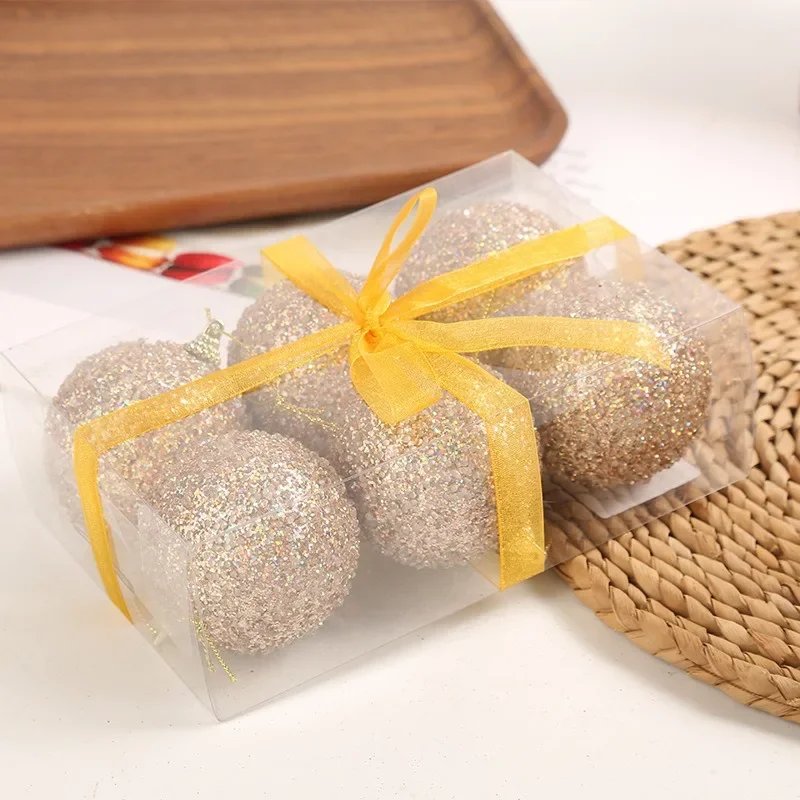 6-30pcs Champagne Gold Glitter Christmas Balls 6cm Xmas Tree Hanging Sparkling Ball Pendants for New Year Party Decor Ornaments 6-30pcs Champagne Gold Glitter Christmas Balls 6cm Xmas Tree Hanging Sparkling Ball Pendants for New Year Party Decor Ornaments