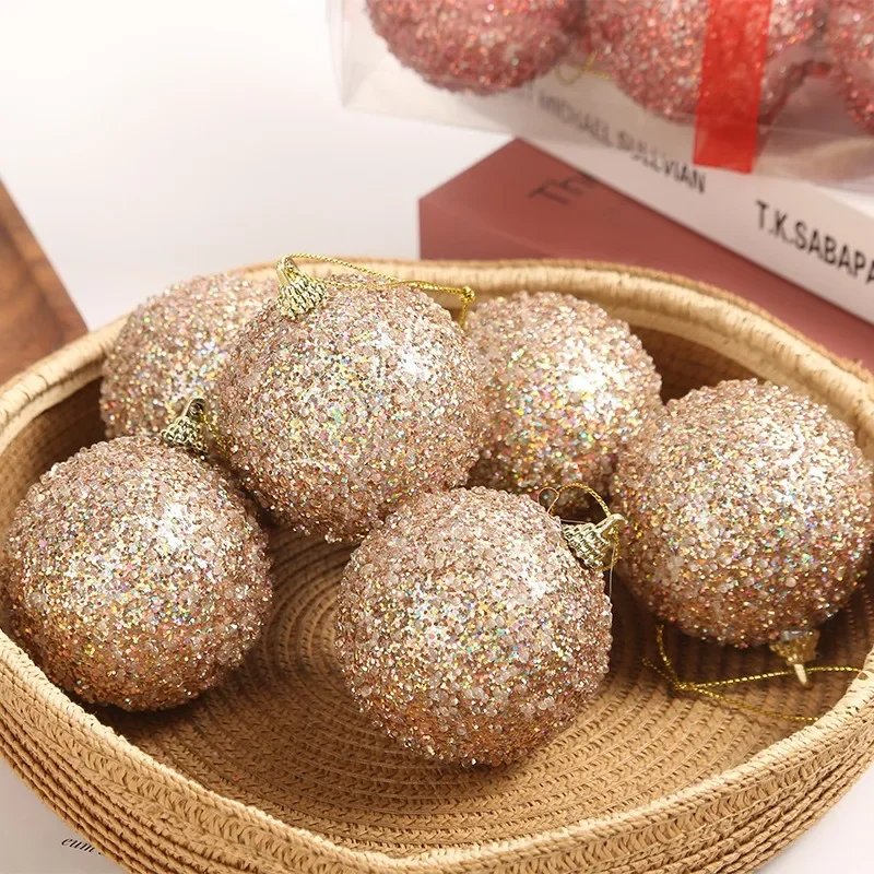 6-30pcs Champagne Gold Glitter Christmas Balls 6cm Xmas Tree Hanging Sparkling Ball Pendants for New Year Party Decor Ornaments 6-30pcs Champagne Gold Glitter Christmas Balls 6cm Xmas Tree Hanging Sparkling Ball Pendants for New Year Party Decor Ornaments
