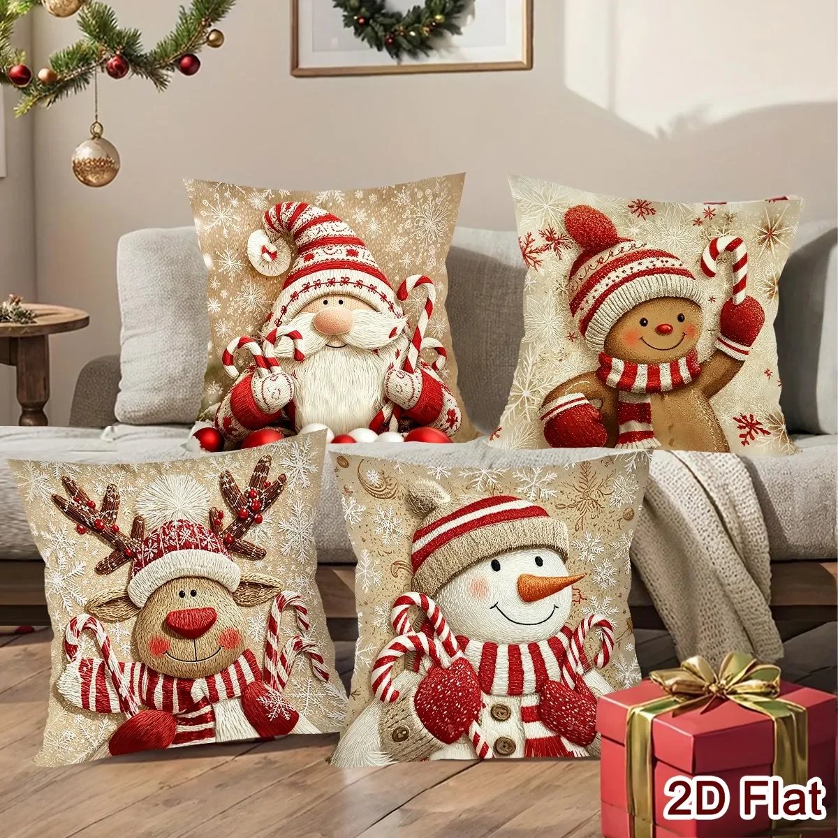 1/4pcs Christmas Throw Pillow Covers Gnome Gingerbread Man Cushion Covers Christmas Decoration for Home Sofa Living Room 2026 1/4pcs Christmas Throw Pillow Covers Gnome Gingerbread Man Cushion Covers Christmas Decoration for Home Sofa Living Room 2026