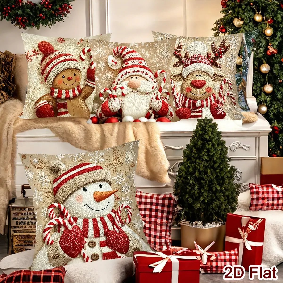 1/4pcs Christmas Throw Pillow Covers Gnome Gingerbread Man Cushion Covers Christmas Decoration for Home Sofa Living Room 2026 1/4pcs Christmas Throw Pillow Covers Gnome Gingerbread Man Cushion Covers Christmas Decoration for Home Sofa Living Room 2026