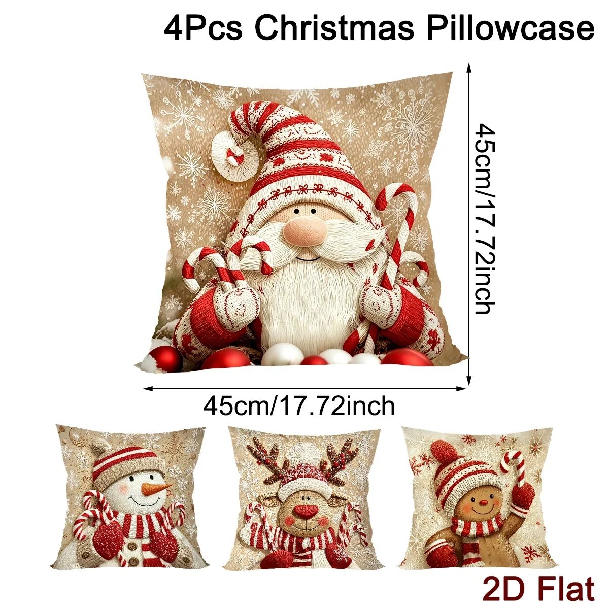 1/4pcs Christmas Throw Pillow Covers Gnome Gingerbread Man Cushion Covers Christmas Decoration for Home Sofa Living Room 2026 1/4pcs Christmas Throw Pillow Covers Gnome Gingerbread Man Cushion Covers Christmas Decoration for Home Sofa Living Room 2026