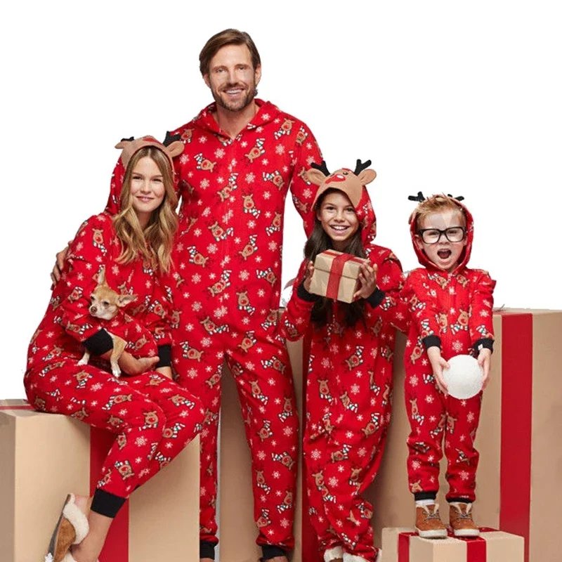 Christmas Family Matching Onesie Elk Print Cute Soft Jumpsuit Mom Dad Kids Clothing Sets Hooded Zipper Overall Xmas Look Pyjamas Christmas Family Matching Onesie Elk Print Cute Soft Jumpsuit Mom Dad Kids Clothing Sets Hooded Zipper Overall Xmas Look Pyjamas