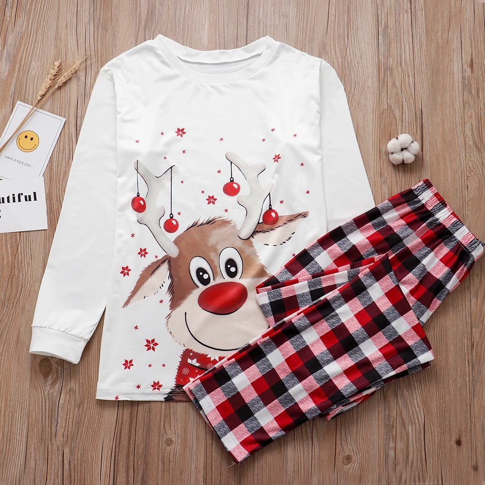 Family Matching Christmas Pajamas Sets Mother And Kids Pyjamas Deer Print Tops+Pants Xmas Sleepwear Baby Romper Pet Dog Clothes Family Matching Christmas Pajamas Sets Mother And Kids Pyjamas Deer Print Tops+Pants Xmas Sleepwear Baby Romper Pet Dog Clothes