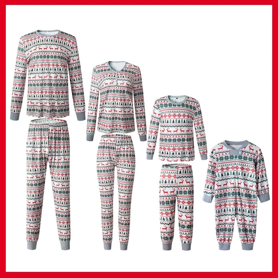 2023 Christmas Family Matching Pajamas New Year Xmas Father Mother Kids Baby Clothes Set Dad Mom And Daughter Son Pyjamas Outfit