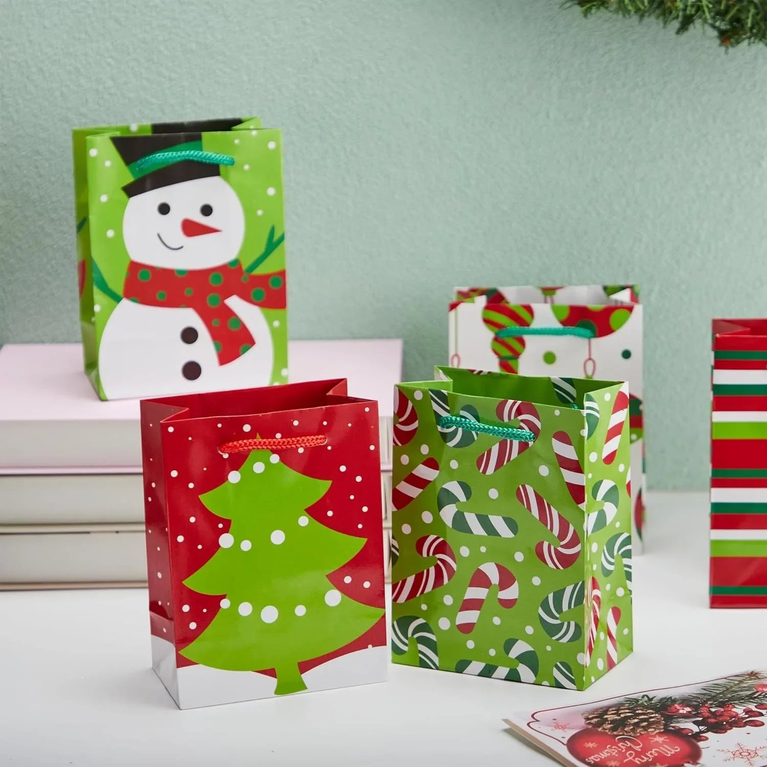 18 PCS Christmas Present Bags Holiday Goody Gift Treat Candy Wrapping Paper Bags for Classroom and Party Favors Xmas Decor Supplies 4.3 18 PCS Christmas Present Bags Holiday Goody Gift Treat Candy Wrapping Paper Bags for Classroom and Party Favors Xmas Decor Supplies 4.3