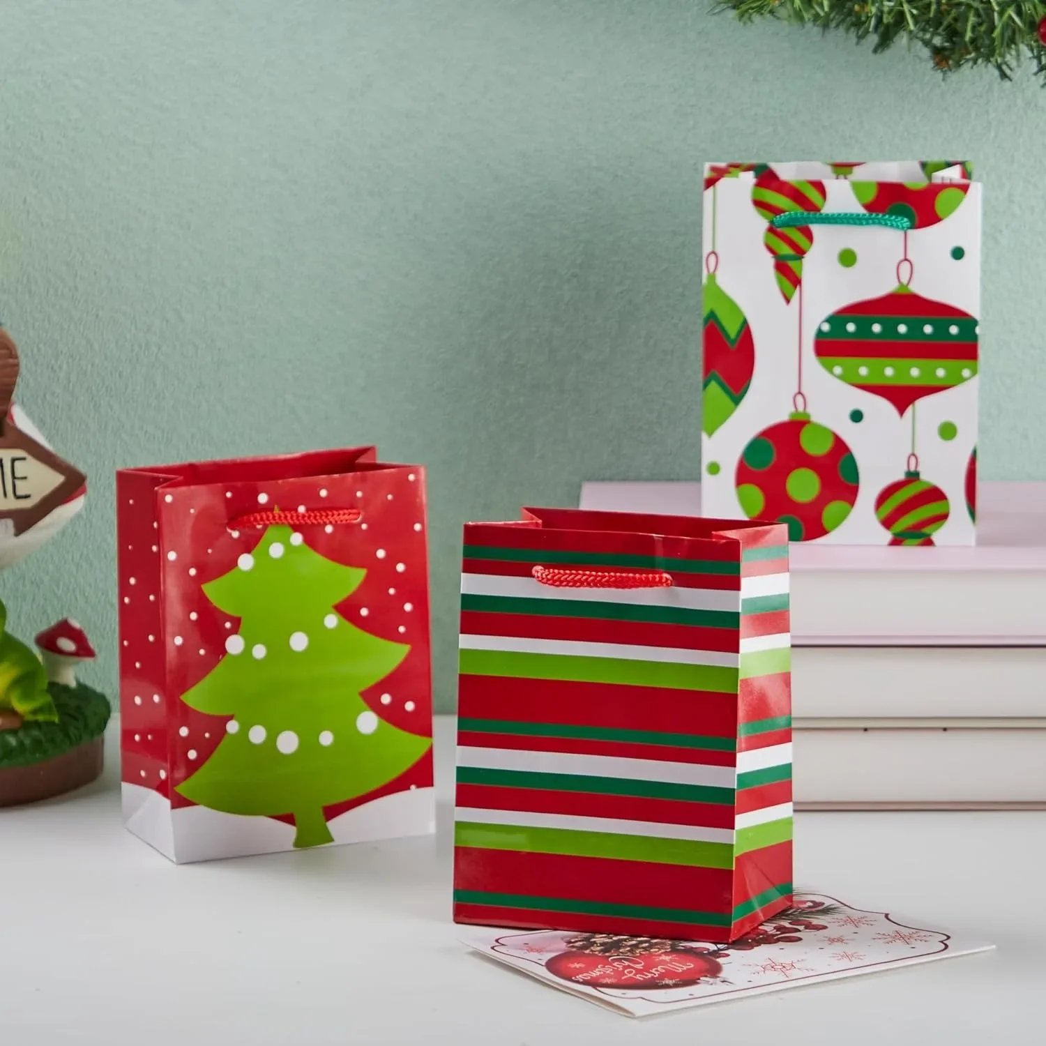 18 PCS Christmas Present Bags Holiday Goody Gift Treat Candy Wrapping Paper Bags for Classroom and Party Favors Xmas Decor Supplies 4.3 18 PCS Christmas Present Bags Holiday Goody Gift Treat Candy Wrapping Paper Bags for Classroom and Party Favors Xmas Decor Supplies 4.3