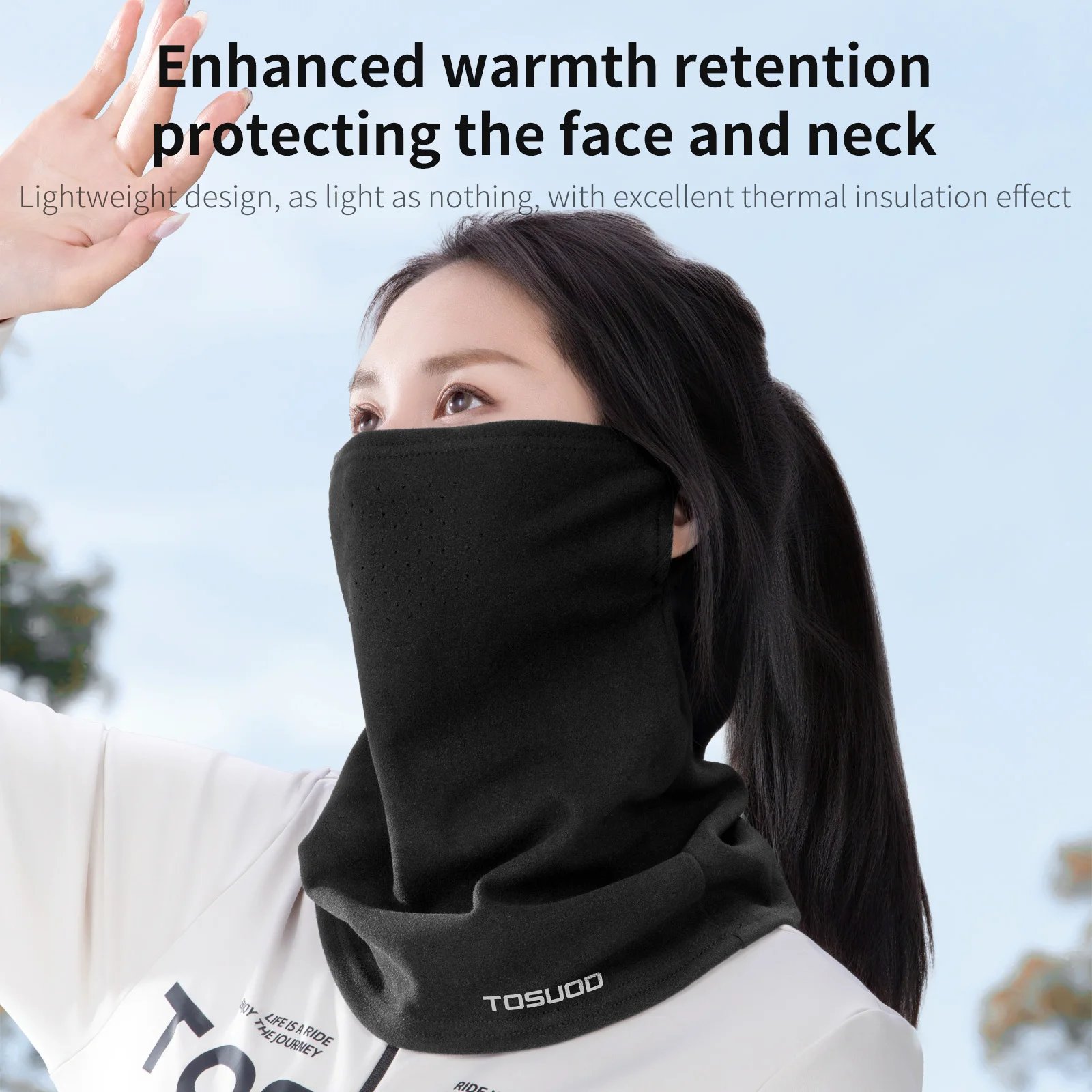 TOSUOD Winter Face Mask Cold-proof Warm Windproof Sweat Releasing Skiing Head Cover Cycling Skating Motorcycle Face Mask