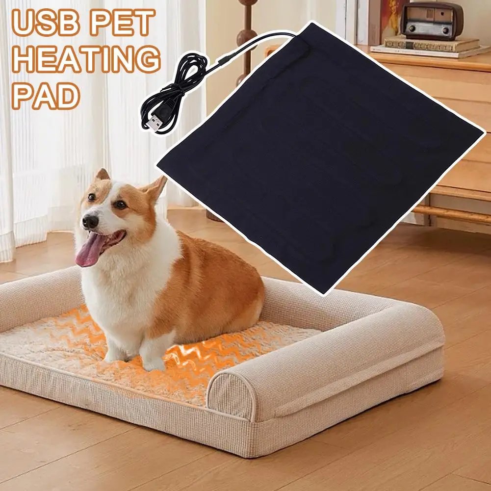 USB Pet Heating Pad Waterproof Constant 45°C Warm Mat 1m Power Cord Foldable Machine Washable Cat Dog Winter Warm Bed Mat