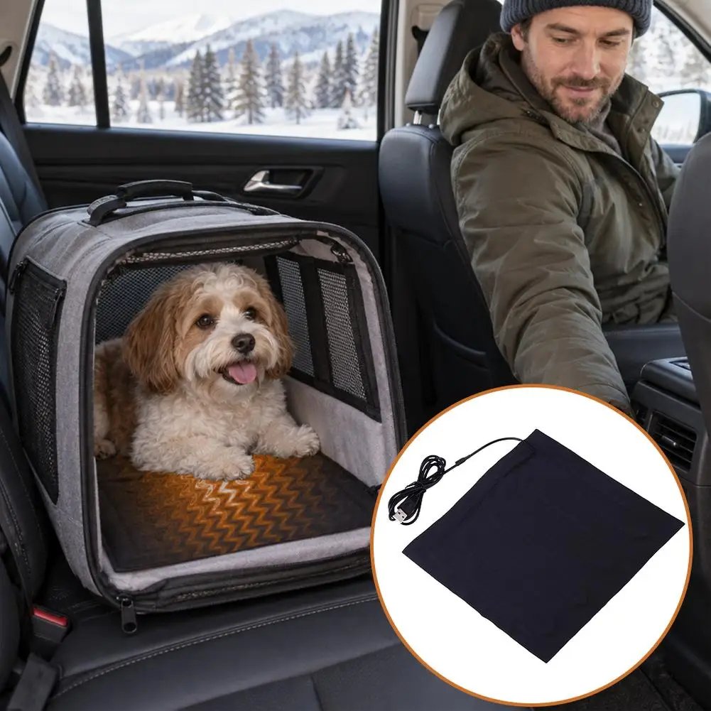 USB Pet Heating Pad Waterproof Constant 45°C Warm Mat 1m Power Cord Foldable Machine Washable Cat Dog Winter Warm Bed Mat