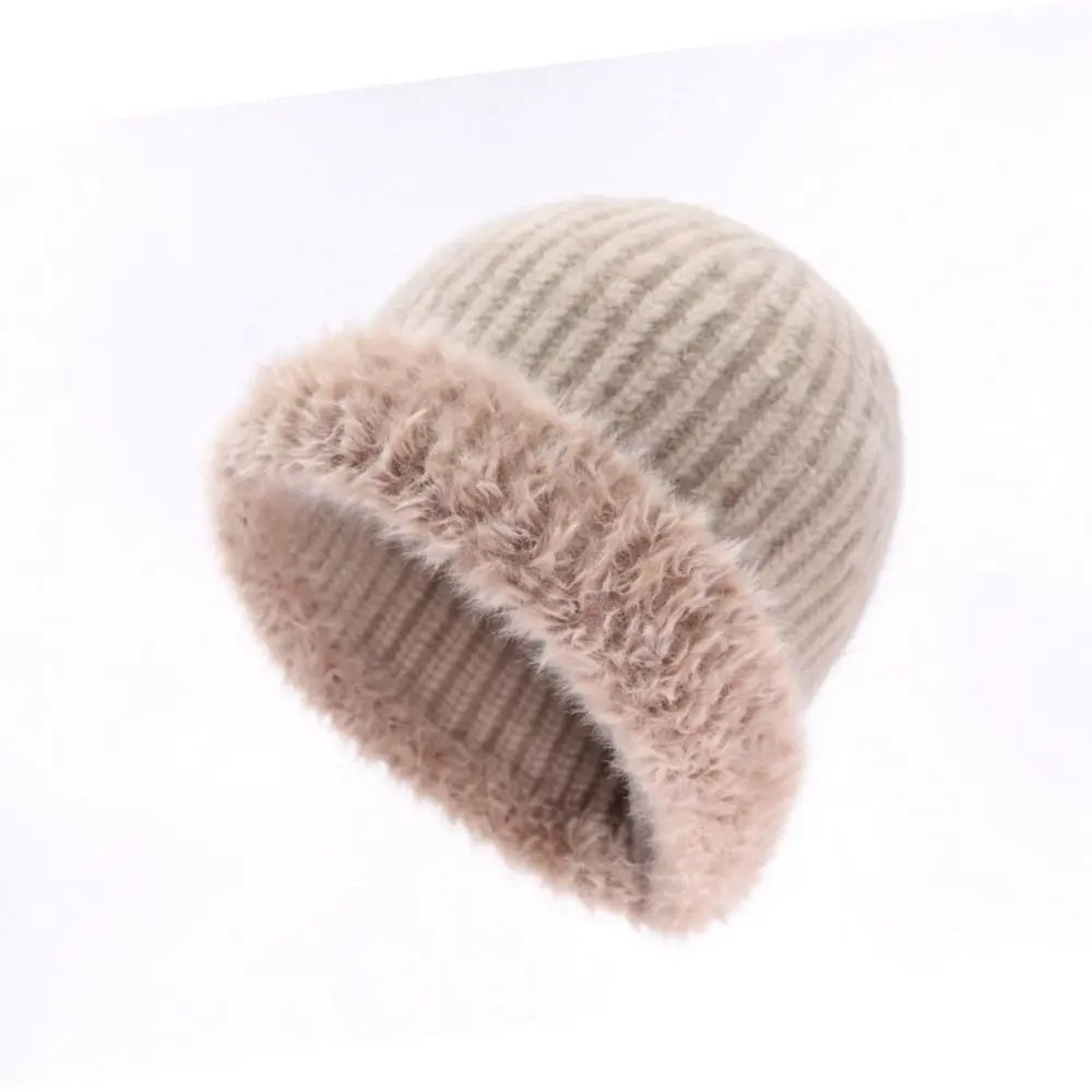 Polyester Knitted Beanie Hat Large Head Circumference 56cm to 60cm Fuzzy Cuff Beanie Warm Winter Fleece Lined Winter Beanie Hat Polyester Knitted Beanie Hat Large Head Circumference 56cm to 60cm Fuzzy Cuff Beanie Warm Winter Fleece Lined Winter Beanie Hat