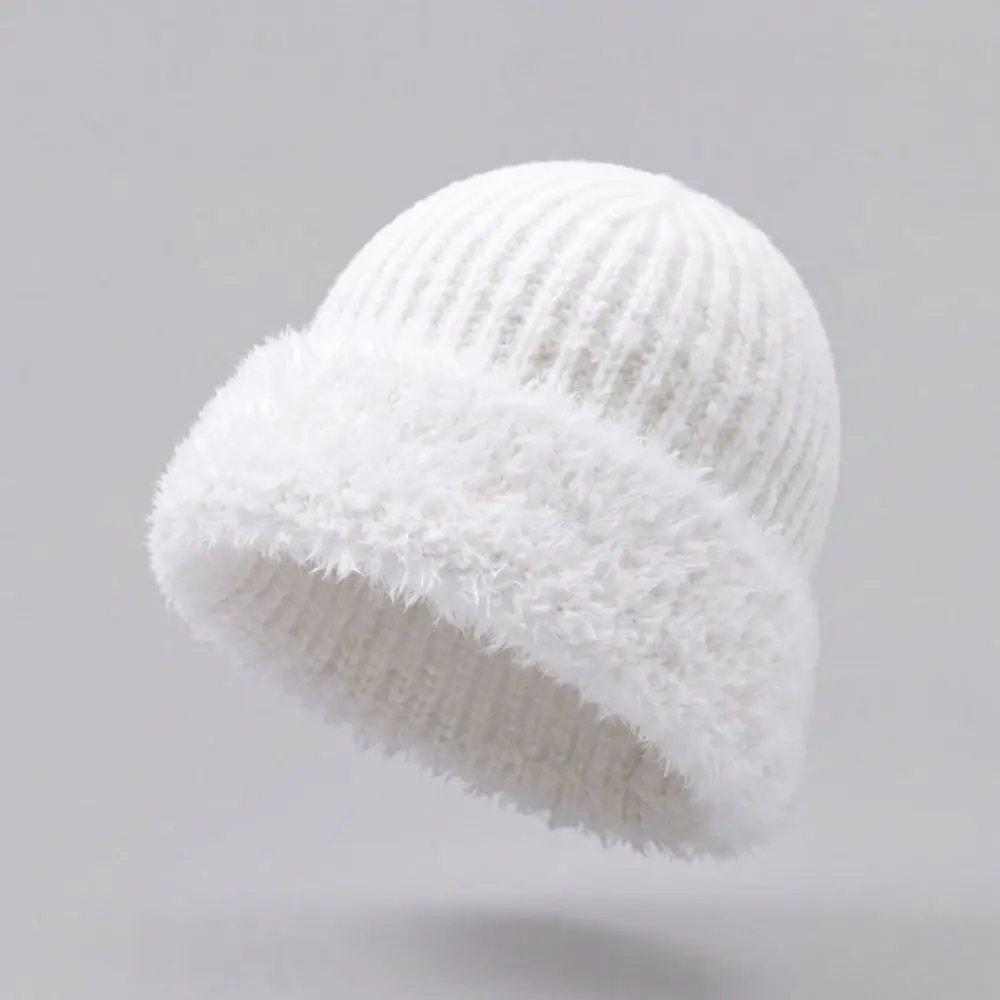 Polyester Knitted Beanie Hat Large Head Circumference 56cm to 60cm Fuzzy Cuff Beanie Warm Winter Fleece Lined Winter Beanie Hat Polyester Knitted Beanie Hat Large Head Circumference 56cm to 60cm Fuzzy Cuff Beanie Warm Winter Fleece Lined Winter Beanie Hat