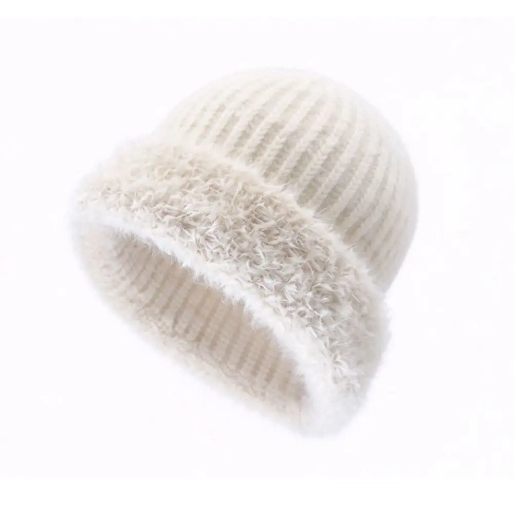 Polyester Knitted Beanie Hat Large Head Circumference 56cm to 60cm Fuzzy Cuff Beanie Warm Winter Fleece Lined Winter Beanie Hat Polyester Knitted Beanie Hat Large Head Circumference 56cm to 60cm Fuzzy Cuff Beanie Warm Winter Fleece Lined Winter Beanie Hat