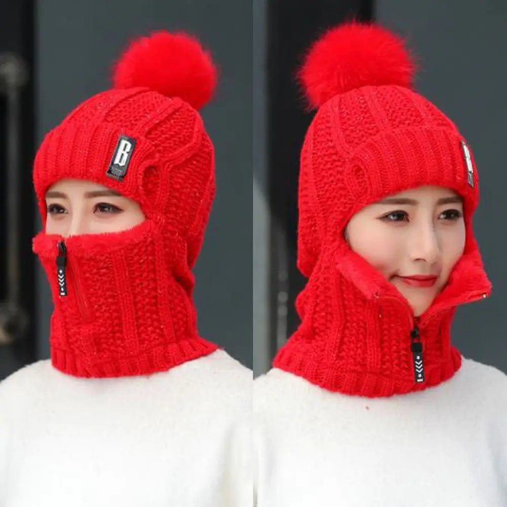 Winter Knitted Keep Warm Ski Hat Sets Outdoor Windproof Thick Scarf Collar Warmer Beanies Hat Casual Women Ear Protection Caps Winter Knitted Keep Warm Ski Hat Sets Outdoor Windproof Thick Scarf Collar Warmer Beanies Hat Casual Women Ear Protection Caps