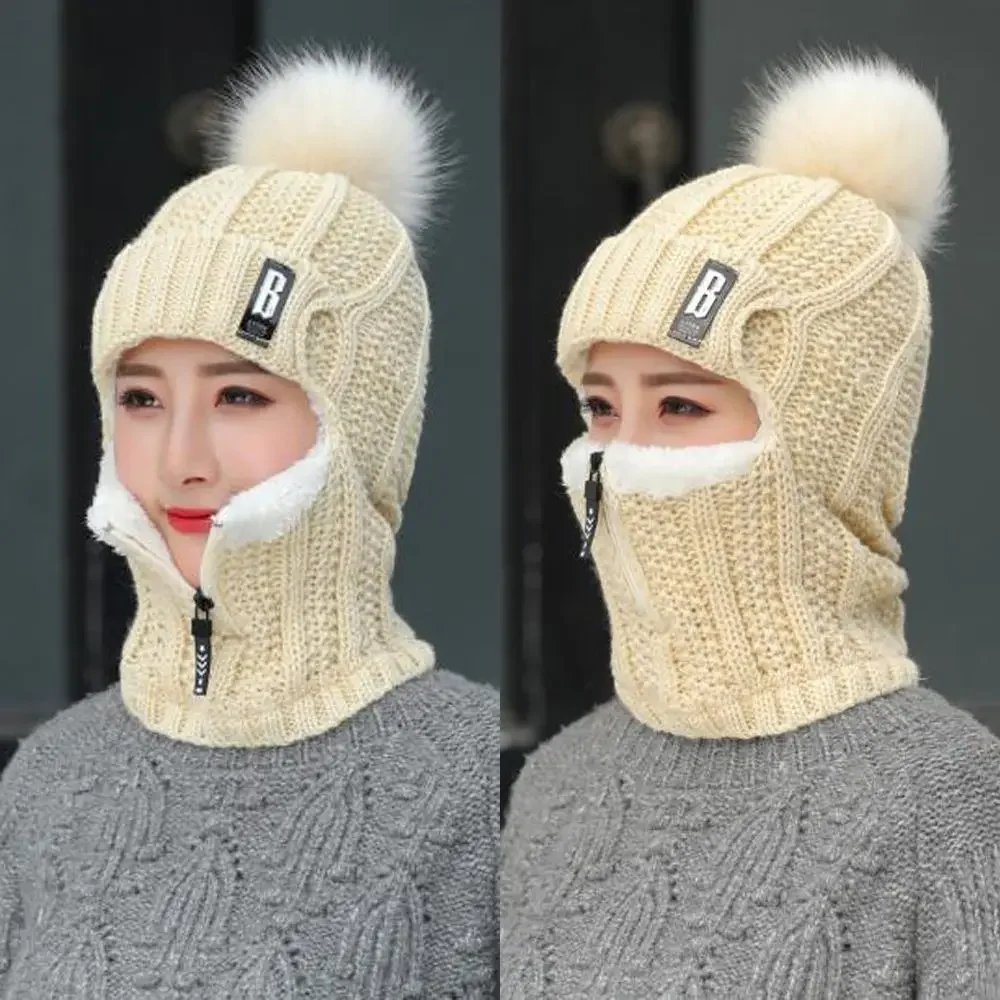 Winter Knitted Keep Warm Ski Hat Sets Outdoor Windproof Thick Scarf Collar Warmer Beanies Hat Casual Women Ear Protection Caps Winter Knitted Keep Warm Ski Hat Sets Outdoor Windproof Thick Scarf Collar Warmer Beanies Hat Casual Women Ear Protection Caps