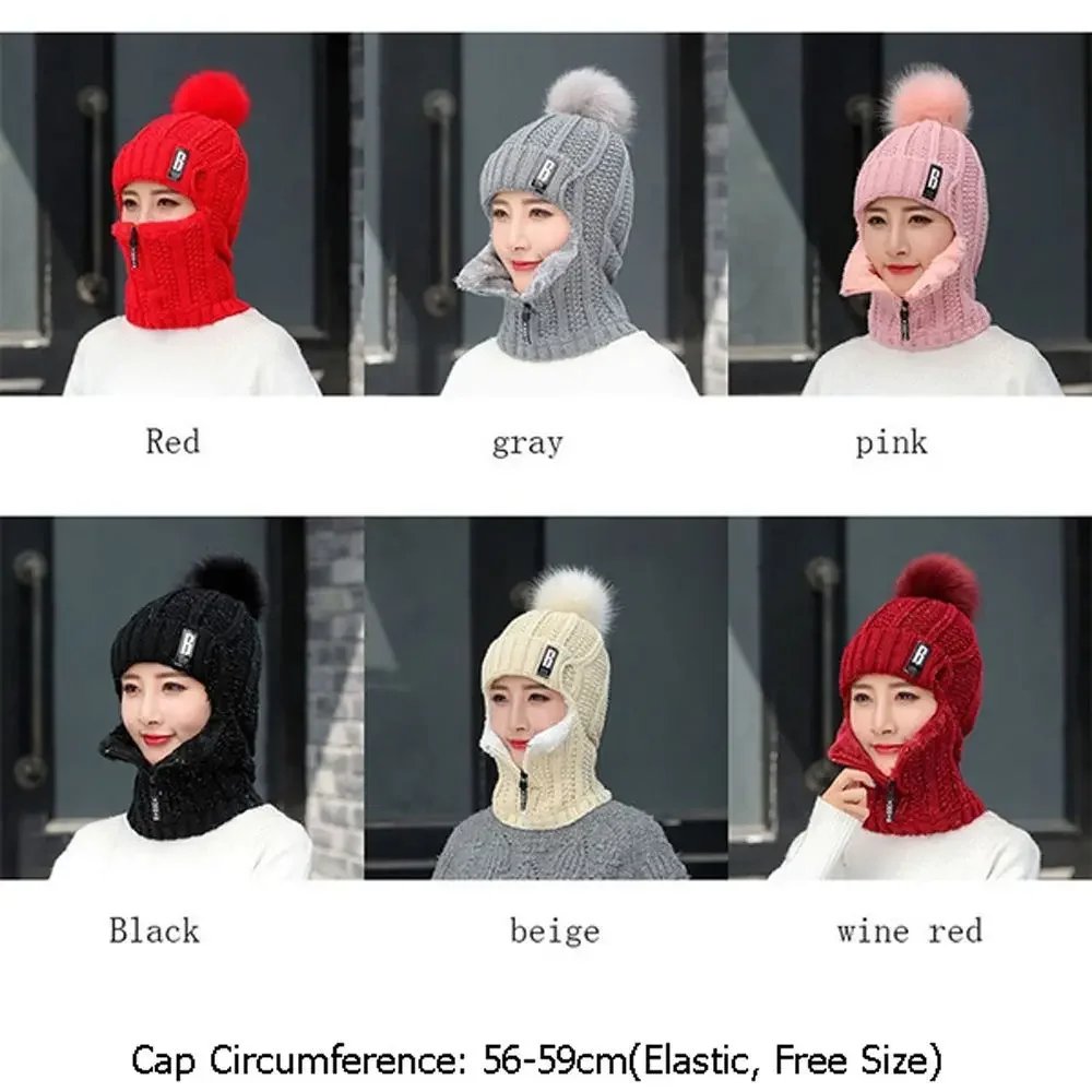 Winter Knitted Keep Warm Ski Hat Sets Outdoor Windproof Thick Scarf Collar Warmer Beanies Hat Casual Women Ear Protection Caps Winter Knitted Keep Warm Ski Hat Sets Outdoor Windproof Thick Scarf Collar Warmer Beanies Hat Casual Women Ear Protection Caps
