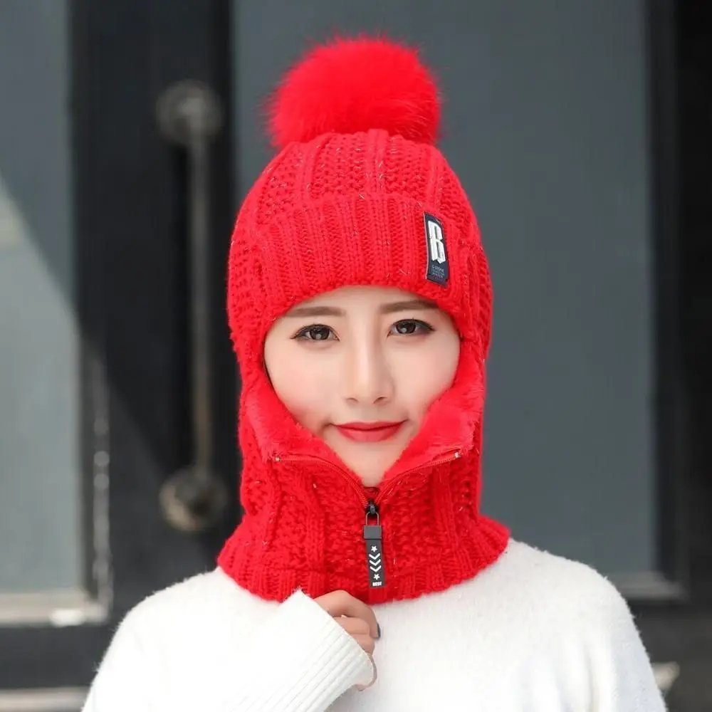 Winter Knitted Keep Warm Ski Hat Sets Outdoor Windproof Thick Scarf Collar Warmer Beanies Hat Casual Women Ear Protection Caps Winter Knitted Keep Warm Ski Hat Sets Outdoor Windproof Thick Scarf Collar Warmer Beanies Hat Casual Women Ear Protection Caps