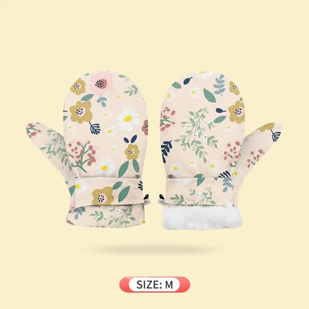 Cute Floral Waterproof Mittens Anti‑Lost Clip Fleece Lined Snow Mittens 2-6Years Winter Gloves Cute Floral Waterproof Mittens Anti‑Lost Clip Fleece Lined Snow Mittens 2-6Years Winter Gloves