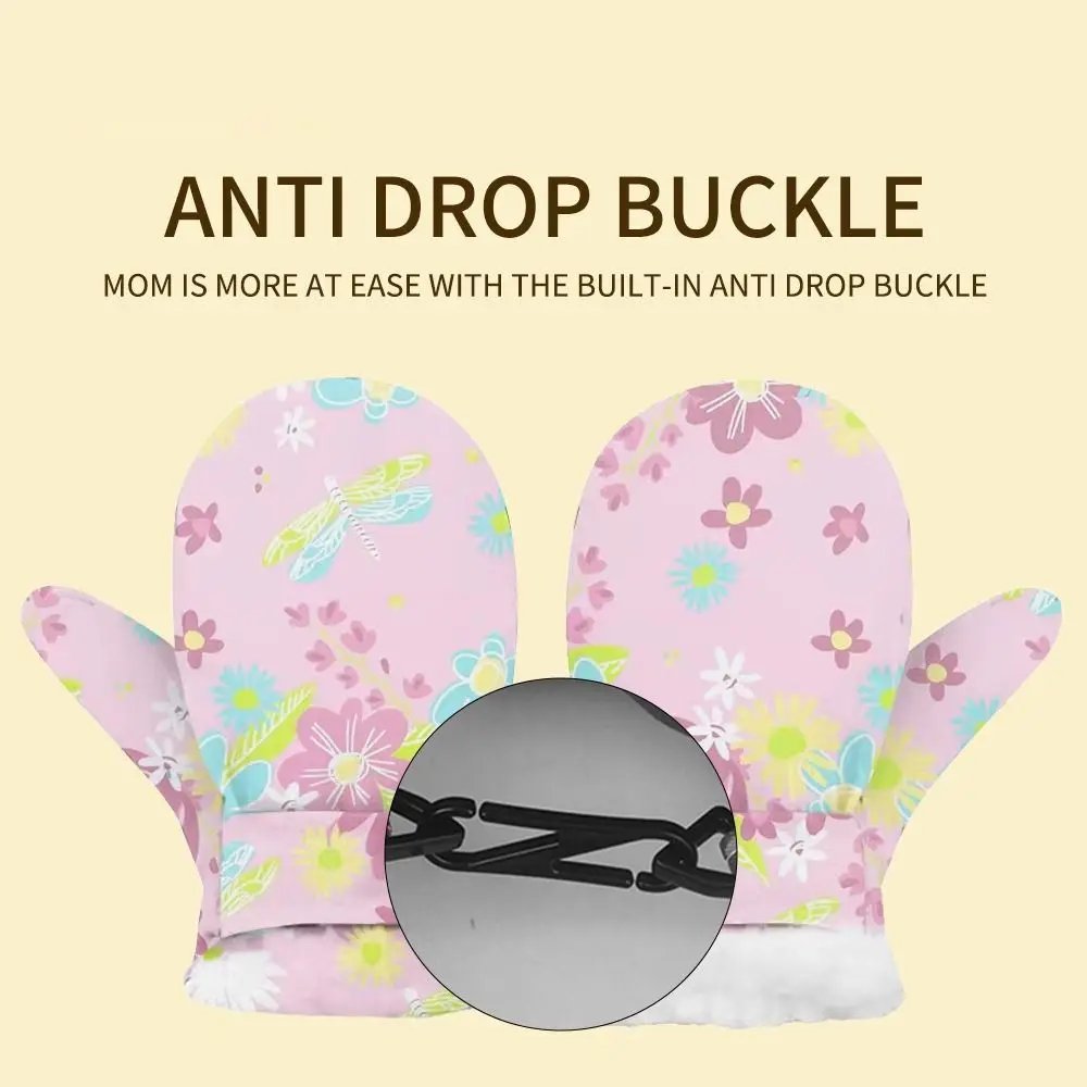 Cute Floral Waterproof Mittens Anti‑Lost Clip Fleece Lined Snow Mittens 2-6Years Winter Gloves Cute Floral Waterproof Mittens Anti‑Lost Clip Fleece Lined Snow Mittens 2-6Years Winter Gloves