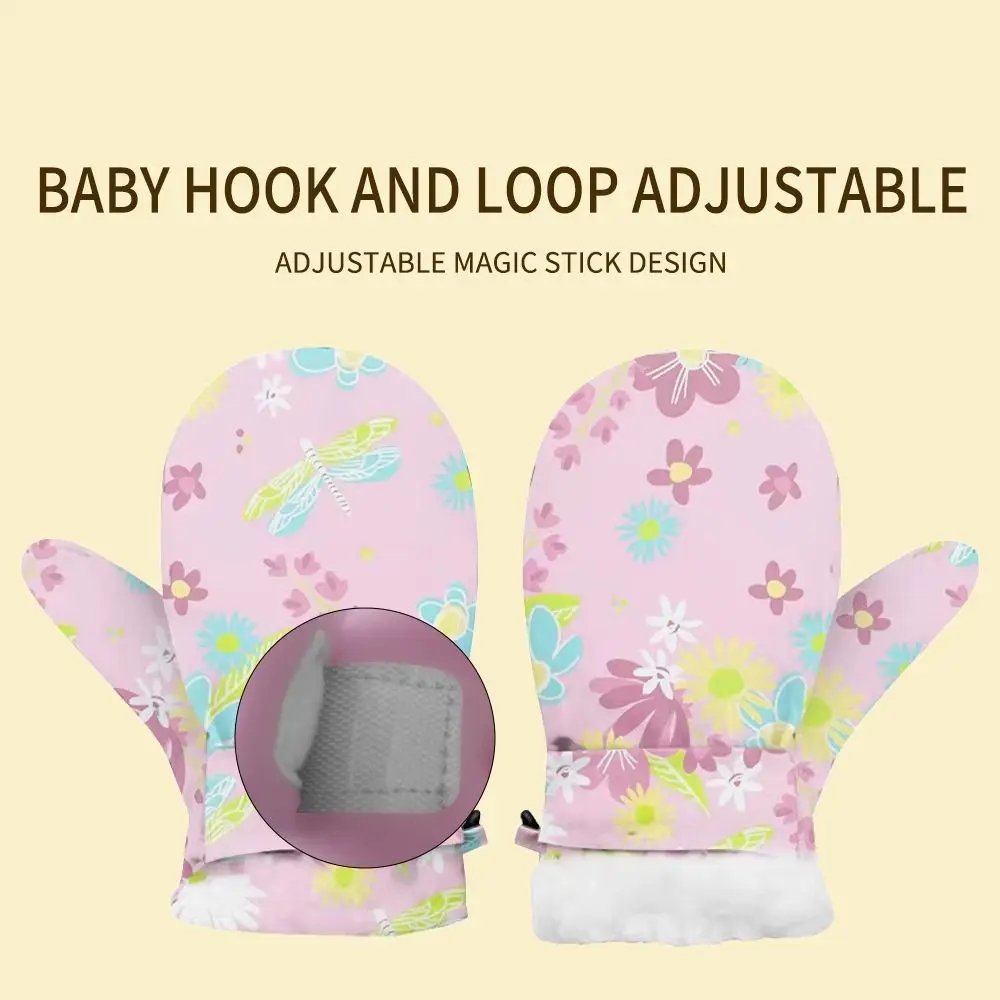 Cute Floral Waterproof Mittens Anti‑Lost Clip Fleece Lined Snow Mittens 2-6Years Winter Gloves Cute Floral Waterproof Mittens Anti‑Lost Clip Fleece Lined Snow Mittens 2-6Years Winter Gloves