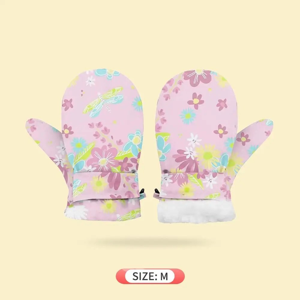 Cute Floral Waterproof Mittens Anti‑Lost Clip Fleece Lined Snow Mittens 2-6Years Winter Gloves Cute Floral Waterproof Mittens Anti‑Lost Clip Fleece Lined Snow Mittens 2-6Years Winter Gloves