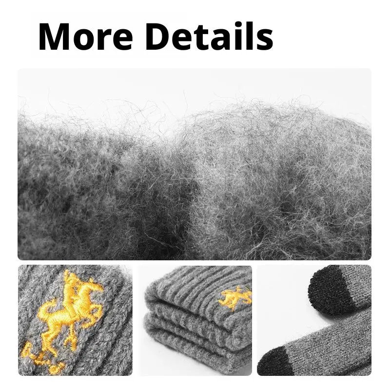 Winter Autumn Knitted Gloves Touch Screen High Quality Male Mitten Thicken Warm Wool Cashmere Solid Color Fleece Gloves