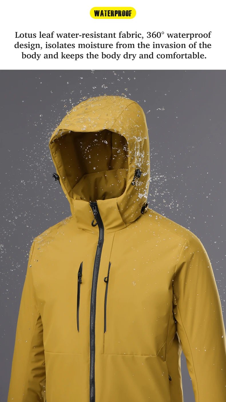 JNLN Unisex Waterproof Fleece Jackets Winter Windproof Thermal Windbreaker Men Women Hiking Camping Skiing Climbing Raincoat