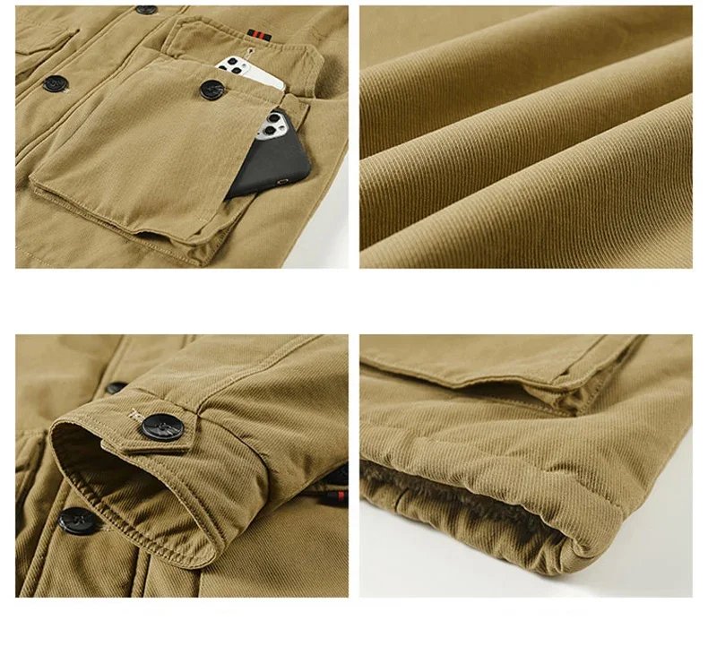 Winter Fleece Thickening Removable Hat Man Jackets New Leisure Fashion Coats Outdoors Solid Color Keep Warm Cotton Clothes