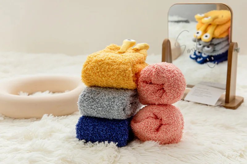Women's Winter Warm Plush Socks Funny 3D Eyes Monster Cartoon Socks Coral Velvet Non-slip Floor Socks Kawaii Sleeping Socks Gift Women's Winter Warm Plush Socks Funny 3D Eyes Monster Cartoon Socks Coral Velvet Non-slip Floor Socks Kawaii Sleeping Socks Gift