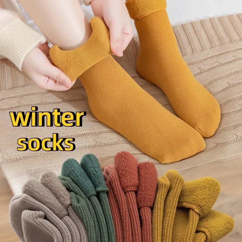Cozy Imitation Cashmere Thermal Floor Socks Mid Calf Length Thickened Warm Socks Soft Home Sleeping Socks for Autumn Winter Cozy Imitation Cashmere Thermal Floor Socks Mid Calf Length Thickened Warm Socks Soft Home Sleeping Socks for Autumn Winter