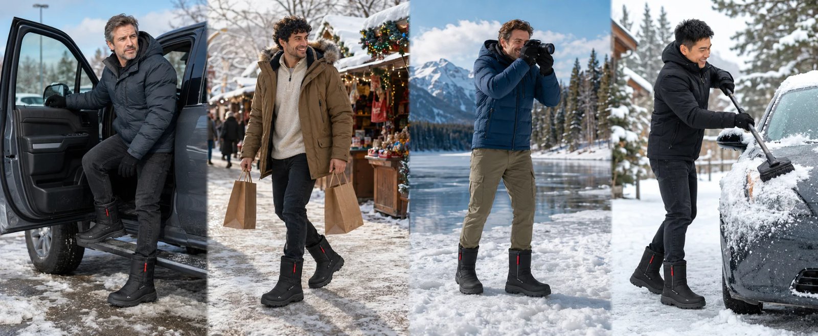 Men's Winter Waterproof Insulated Shell Warm Inner Comfortable Outdoor Snow Boots Men's Winter Waterproof Insulated Shell Warm Inner Comfortable Outdoor Snow Boots