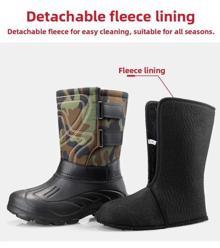 Thickened Fleece Inner Winter Boots Fishing Warm Breathable Snow Boots Youth Men's Mid-Calf Boot Winter Outdoor Shoes Thickened Fleece Inner Winter Boots Fishing Warm Breathable Snow Boots Youth Men's Mid-Calf Boot Winter Outdoor Shoes