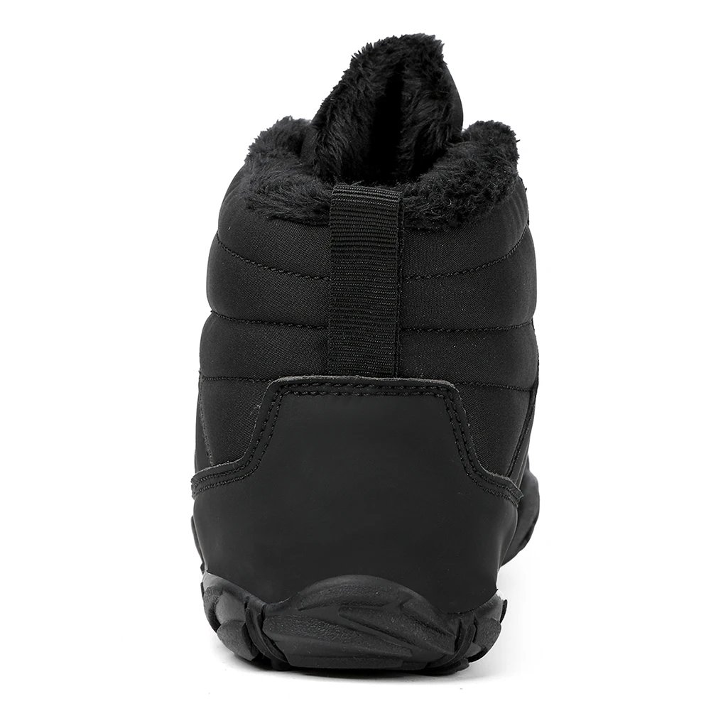 Winter Snow Boots Plush Fur Warm Barefoot Ankle Boots for Men Women Waterproof Rubber Camping Sneakers for Outdoor Walking