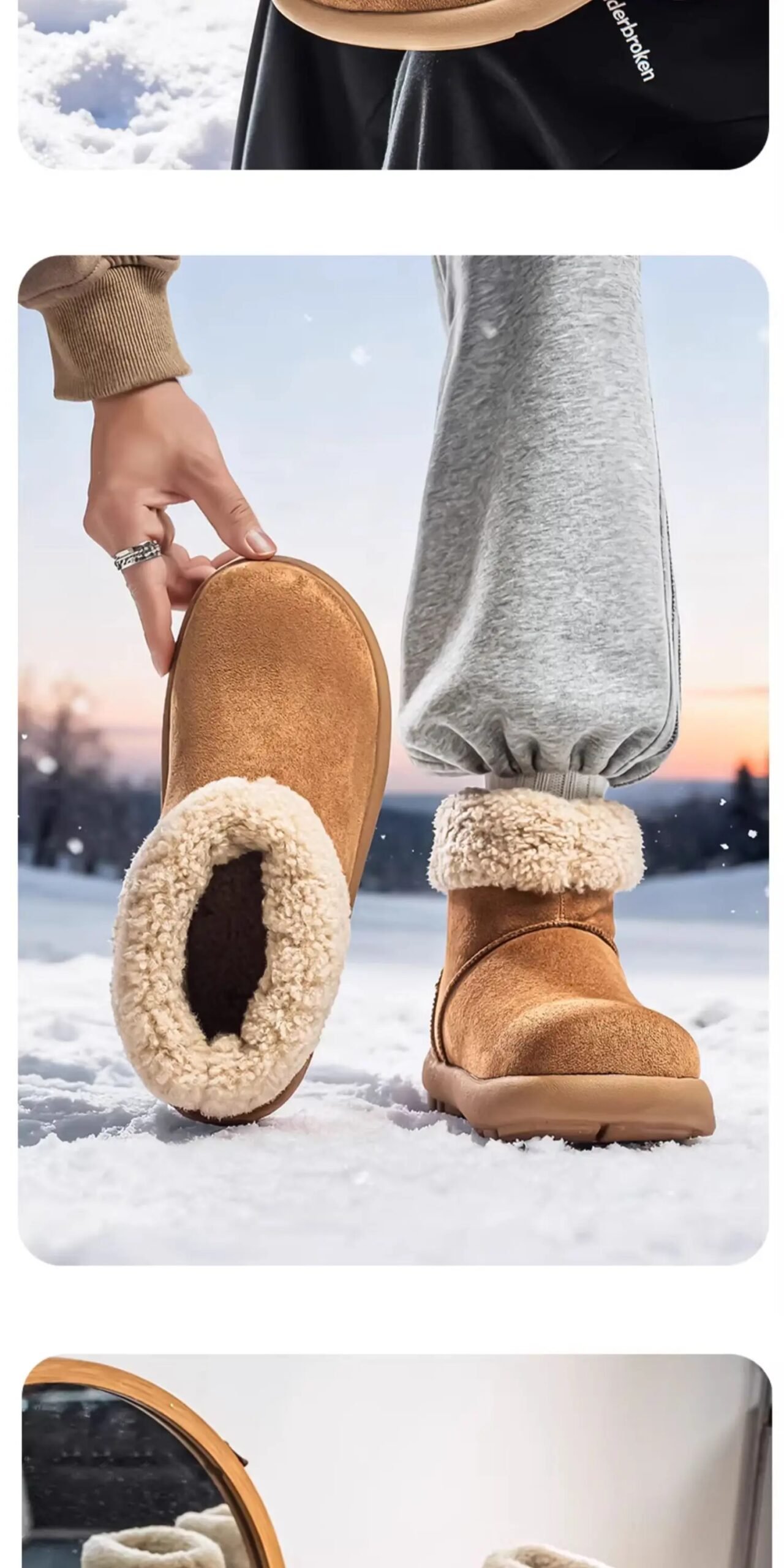 Men's Winter Snow Boots Fleece Lined Thick Warm Cotton Shoes for -40 Degrees Waterproof Non Slip Cold Resistant Bken Cotton B...