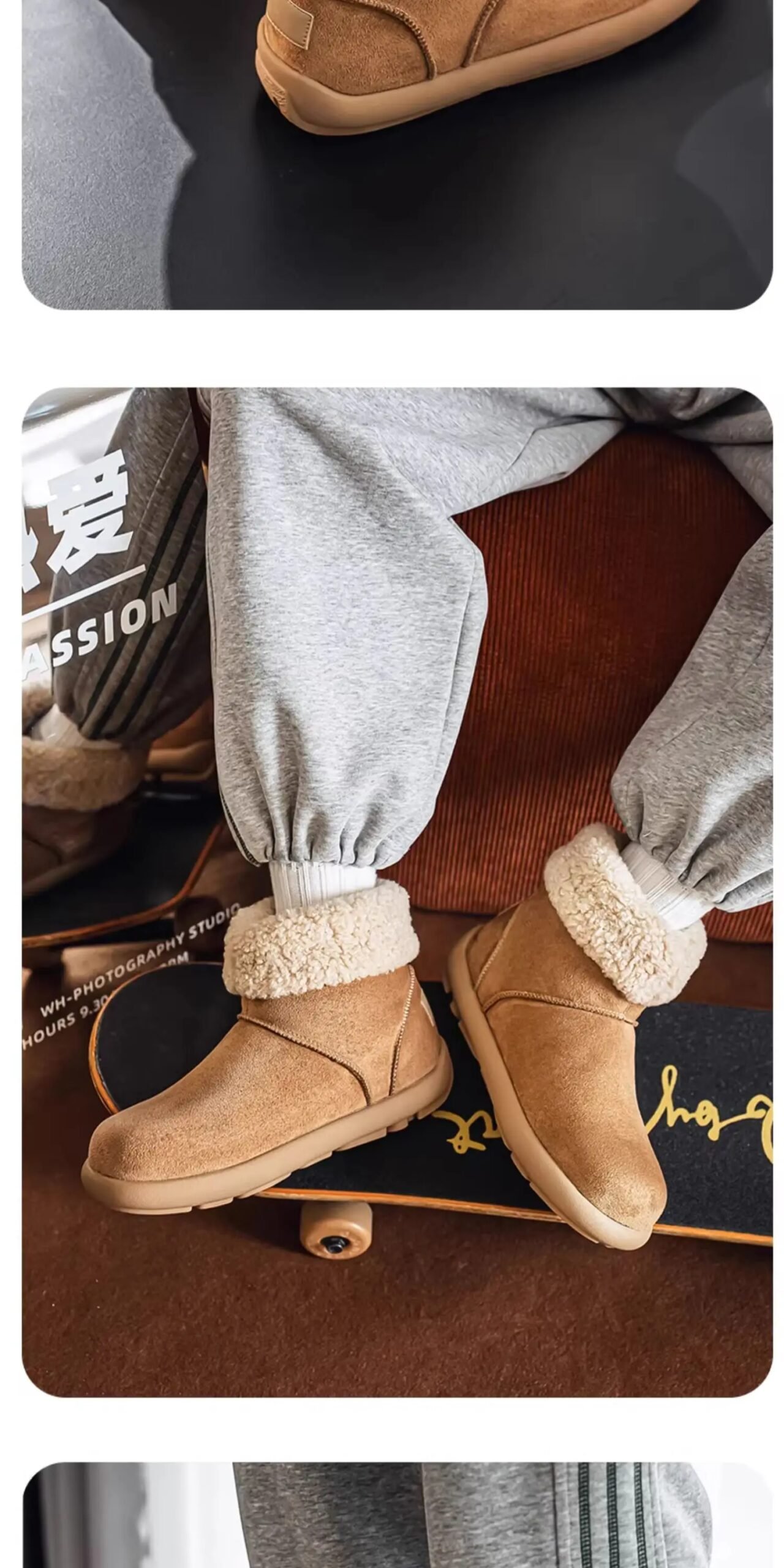 Men's Winter Snow Boots Fleece Lined Thick Warm Cotton Shoes for -40 Degrees Waterproof Non Slip Cold Resistant Bken Cotton B...