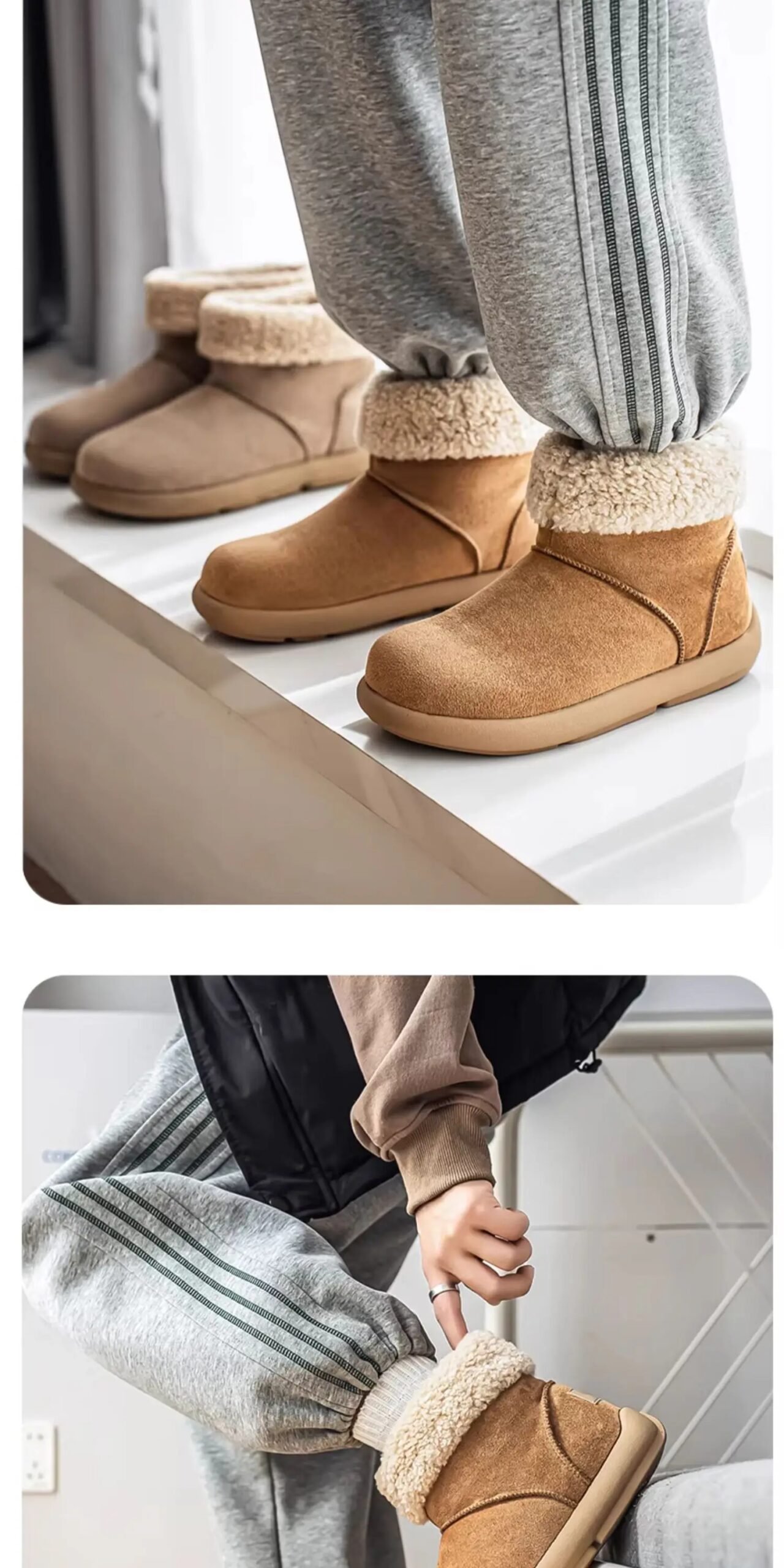 Men's Winter Snow Boots Fleece Lined Thick Warm Cotton Shoes for -40 Degrees Waterproof Non Slip Cold Resistant Bken Cotton B...