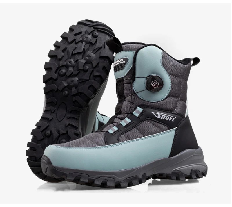 Men's Warm Snow Boots Plus Velvet Thickened Cotton Boots Outdoor Ski Men's Shoes Waterproof Non-Slip Cotton Shoes Men's Winter