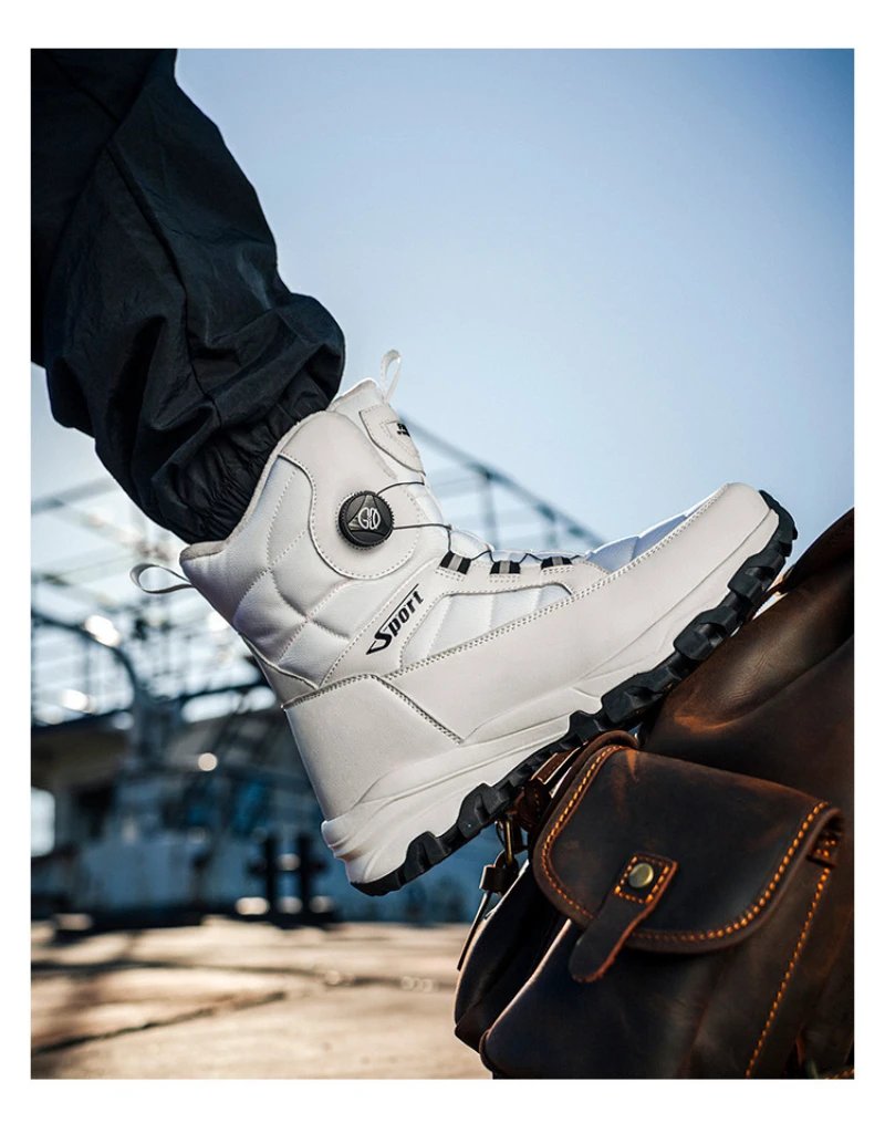 Men's Warm Snow Boots Plus Velvet Thickened Cotton Boots Outdoor Ski Men's Shoes Waterproof Non-Slip Cotton Shoes Men's Winter