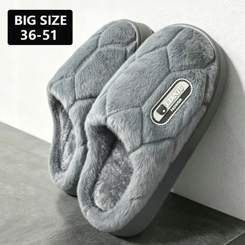 Big Size Winter Warm Plush Men Slippers Non Slip Soft Shoes Comfort Flat Heel Indoor Bedroom Couple's Slippers for Home Shoes Big Size Winter Warm Plush Men Slippers Non Slip Soft Shoes Comfort Flat Heel Indoor Bedroom Couple's Slippers for Home Shoes