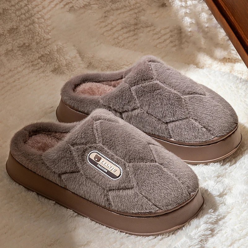 Big Size Winter Warm Plush Men Slippers Non Slip Soft Shoes Comfort Flat Heel Indoor Bedroom Couple's Slippers for Home Shoes Big Size Winter Warm Plush Men Slippers Non Slip Soft Shoes Comfort Flat Heel Indoor Bedroom Couple's Slippers for Home Shoes